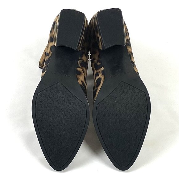 Marc Fisher Leopard Print Block Heel Faux Suede Stretch Bootie 8 & 8.5 - Picture 6 of 7